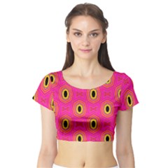 Abstract Clutter Short Sleeve Crop Top by Vaneshart