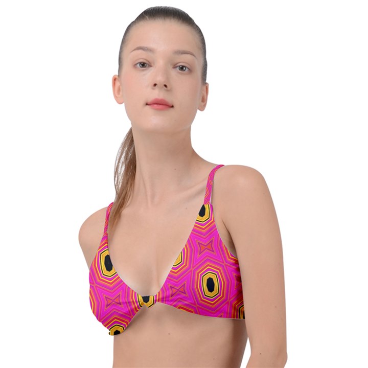 Abstract Clutter Knot Up Bikini Top