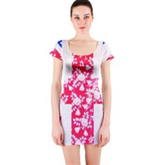 British Flag Abstract Short Sleeve Bodycon Dress by Vaneshart