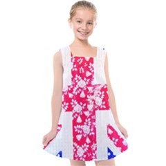 British Flag Abstract Kids  Cross Back Dress by Vaneshart