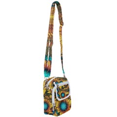 Floral Pattern Background Shoulder Strap Belt Bag