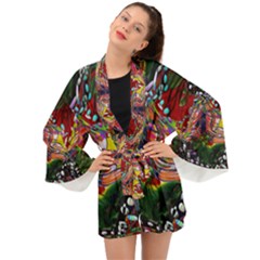 Seamless Abstract Background Red Long Sleeve Kimono