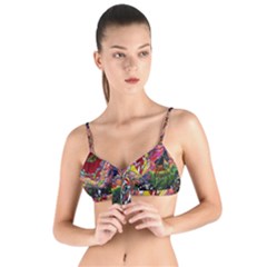 Seamless Abstract Background Red Tie Up Cut Bikini Top