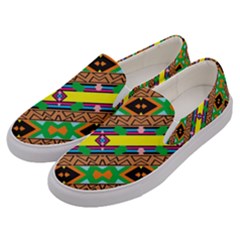 Diagonal Stripes                                            Men s Canvas Slip Ons by LalyLauraFLM