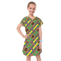 Diagonal Stripes                                             Kids  Drop Waist Dress by LalyLauraFLM