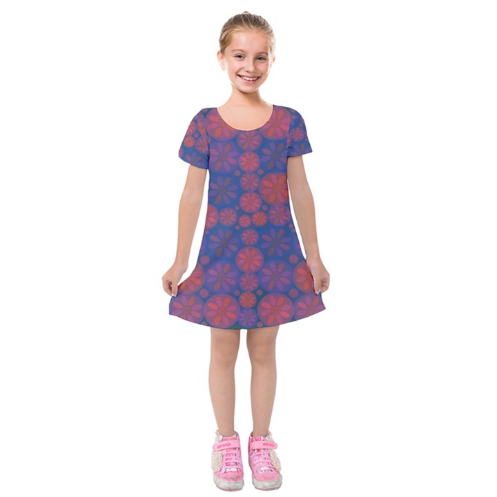 Zappwaits September Kids  Short Sleeve Velvet Dress