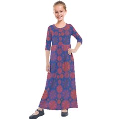 Zappwaits September Kids  Quarter Sleeve Maxi Dress by zappwaits