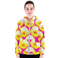 Pop Art Tennis Balls Women s Zipper Hoodie by essentialimage