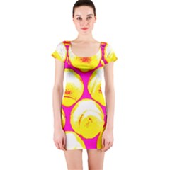 Pop Art Tennis Balls Short Sleeve Bodycon Dress by essentialimage