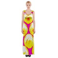 Pop Art Tennis Balls Thigh Split Maxi Dress by essentialimage