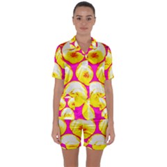 Pop Art Tennis Balls Satin Short Sleeve Pyjamas Set by essentialimage