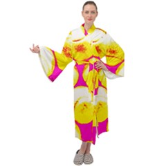 Pop Art Tennis Balls Maxi Velour Kimono