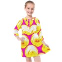 Pop Art Tennis Balls Kids  Quarter Sleeve Shirt Dress View1