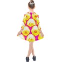 Pop Art Tennis Balls Kids  Quarter Sleeve Shirt Dress View2