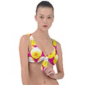 Pop Art Tennis Balls Front Tie Bikini Top View1