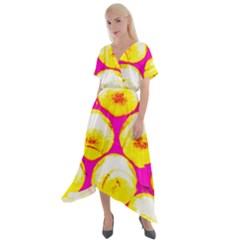 Pop Art Tennis Balls Cross Front Sharkbite Hem Maxi Dress by essentialimage