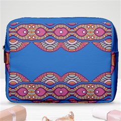 Shapes Chains On A Blue Background                                              Make Up Pouch (large) by LalyLauraFLM