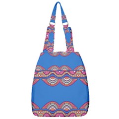 Shapes Chains On A Blue Background                                              Center Zip Backpack by LalyLauraFLM