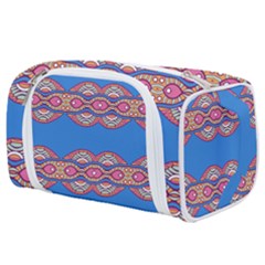 Shapes Chains On A Blue Background                                           Toiletries Pouch by LalyLauraFLM