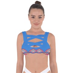 Shapes Chains On A Blue Background                                            Bandaged Up Bikini Top