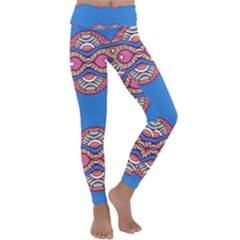 Shapes Chains On A Blue Background                                             Kids  Lightweight Velour Classic Yoga Leggings