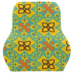 Flowers In Squares Pattern                                               Car Seat Back Cushion by LalyLauraFLM