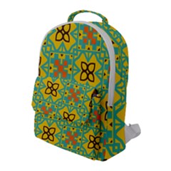 Flowers In Squares Pattern                                              Flap Pocket Backpack (large) by LalyLauraFLM