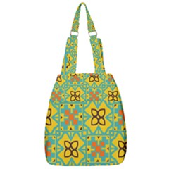 Flowers In Squares Pattern                                               Center Zip Backpack by LalyLauraFLM