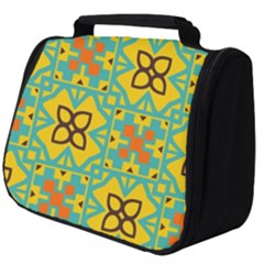 Flowers In Squares Pattern                                               Full Print Travel Pouch (big) by LalyLauraFLM