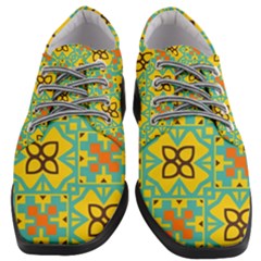 Flowers In Squares Pattern                                            Women Heeled Oxford Shoes by LalyLauraFLM