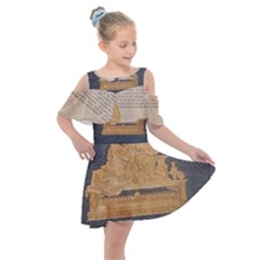 Illustrated Exhibitor 1 Kids  Shoulder Cutout Chiffon Dress by DeneWestUK