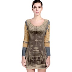 Illustrated Exhibitor Long Sleeve Bodycon Dress