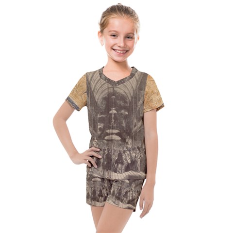 Illustrated Exhibitor Kids  Mesh Tee And Shorts Set by DeneWestUK