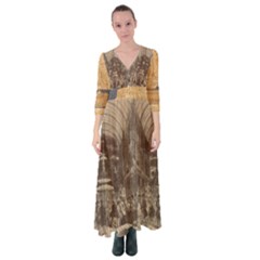 Illustrated Exhibitor Button Up Maxi Dress