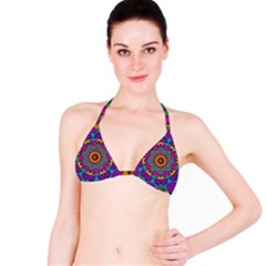 Fern  Mandala  In Strawberry Decorative Style Bikini Top