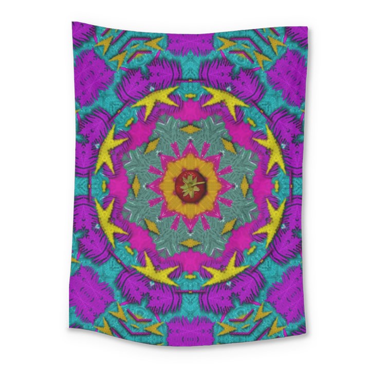 Fern  Mandala  In Strawberry Decorative Style Medium Tapestry