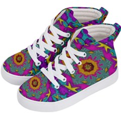 Fern  Mandala  In Strawberry Decorative Style Kids  Hi-top Skate Sneakers by pepitasart