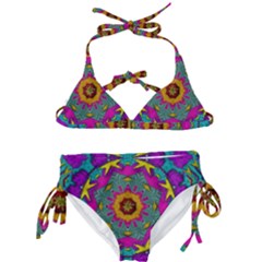 Fern  Mandala  In Strawberry Decorative Style Kids  Classic Bikini Set by pepitasart