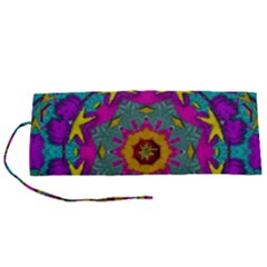 Fern  Mandala  In Strawberry Decorative Style Roll Up Canvas Pencil Holder (s) by pepitasart