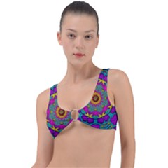 Fern  Mandala  In Strawberry Decorative Style Ring Detail Bikini Top