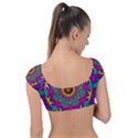 Fern  Mandala  In Strawberry Decorative Style Cap Sleeve Ring Bikini Top View2