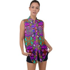 Abstract 21 1 Sleeveless Chiffon Button Shirt