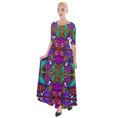 Abstract 21 1 Half Sleeves Maxi Dress