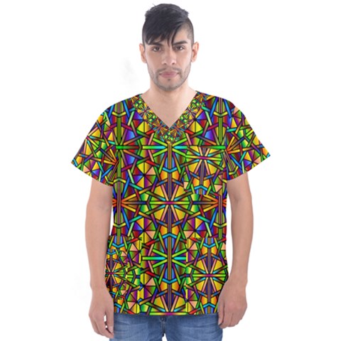 Abstract 24 Men s V-neck Scrub Top by ArtworkByPatrick