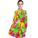 Vibrant Jelly Bean Candy Long Sleeve Chiffon Shirt Dress View1