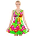 Vibrant Jelly Bean Candy V-Neck Sleeveless Dress View1