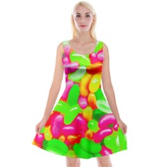 Vibrant Jelly Bean Candy Reversible Velvet Sleeveless Dress