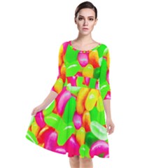 Vibrant Jelly Bean Candy Quarter Sleeve Waist Band Dress by essentialimage