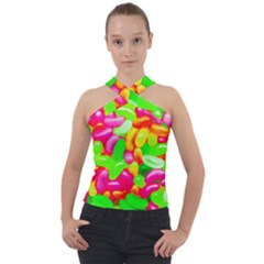 Vibrant Jelly Bean Candy Cross Neck Velour Top by essentialimage