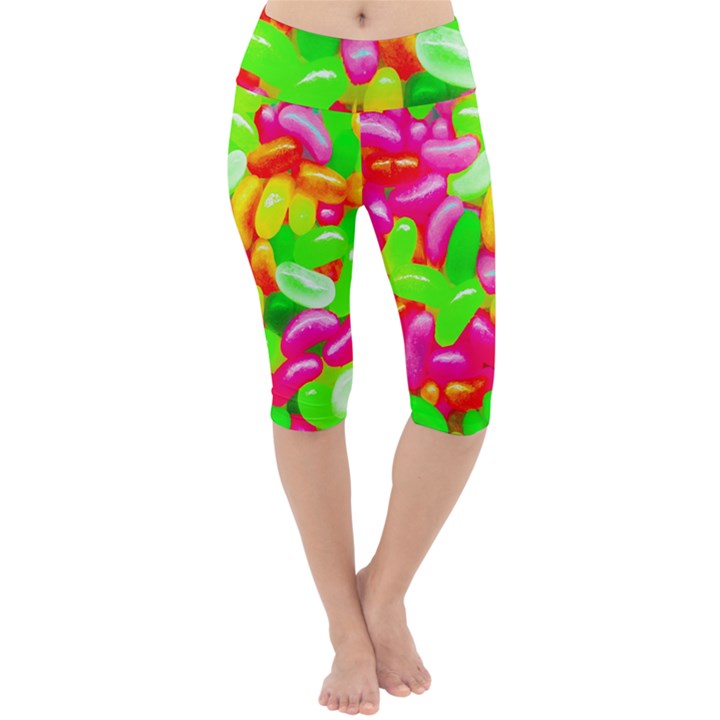 Vibrant Jelly Bean Candy Lightweight Velour Cropped Yoga Leggings